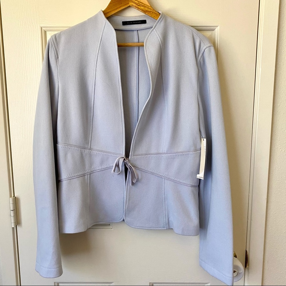 NWT Elie Tahari Baby Blue Single Clip Blazer Coat